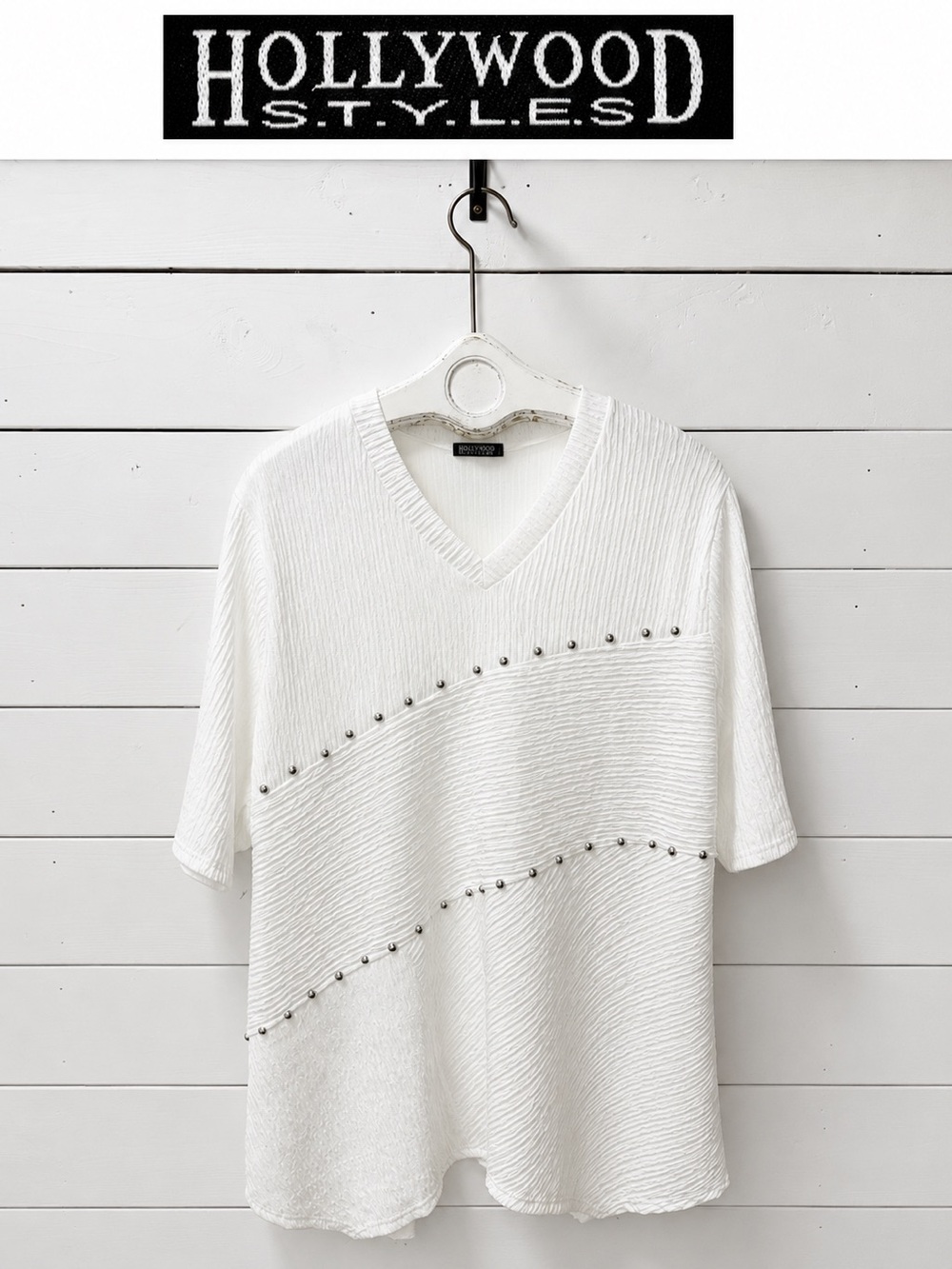 Hollywood Styles Asymmetrical Tunic White Size L/XL